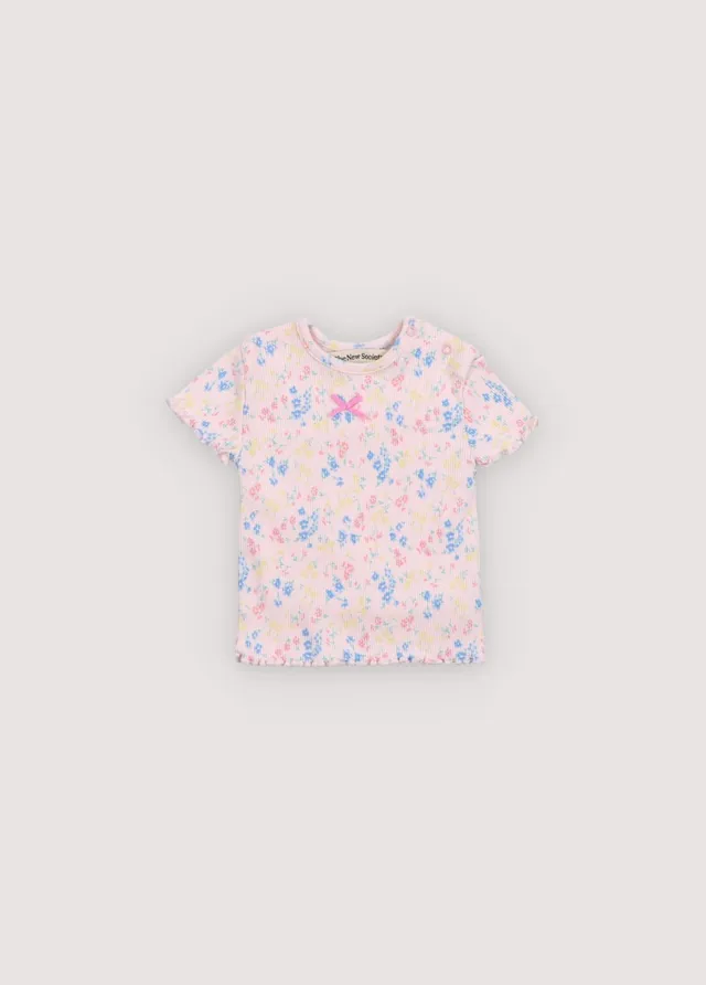 The New Society Tns Rib Baby Tee Sabina Print t-shirt