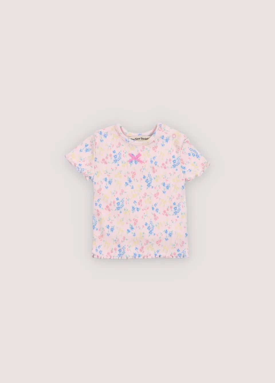 The New Society Sabina Rib Baby Tee maglietta neonata 6m fiori cotone