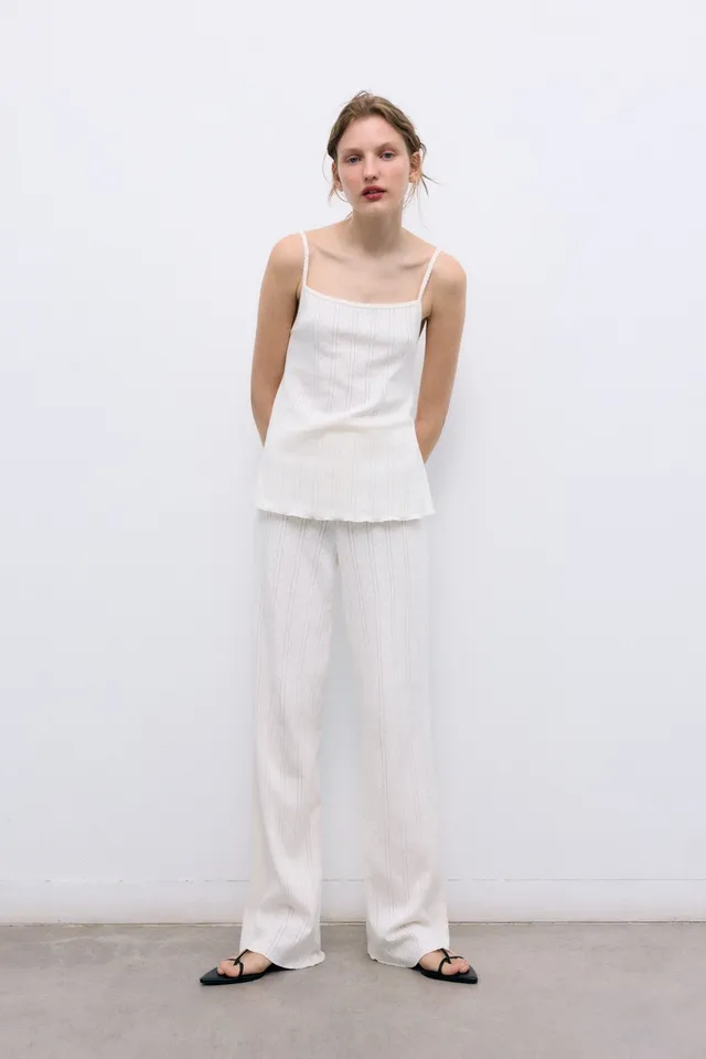 The New Society Romero pantaloni donna cotone ecru