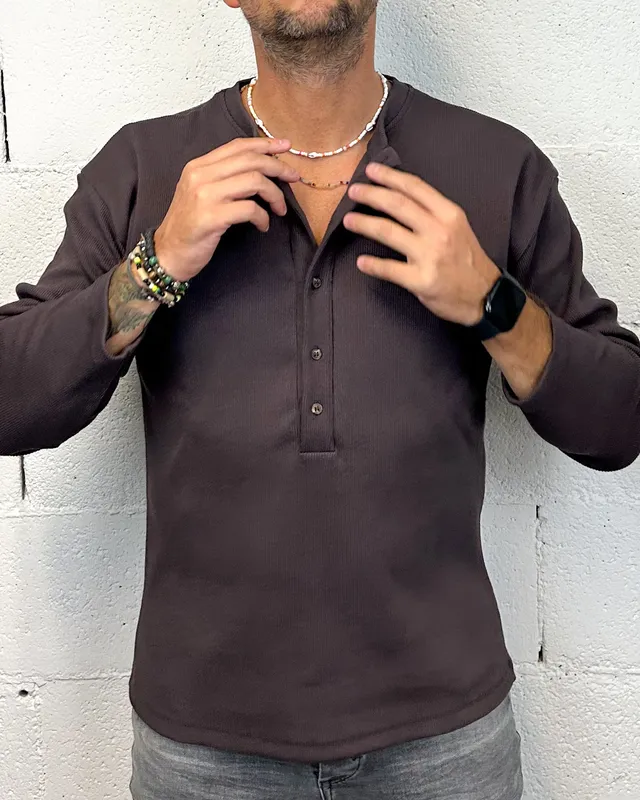 ONLYONE OVER-D Costine Serafino maglia moro manica lunga