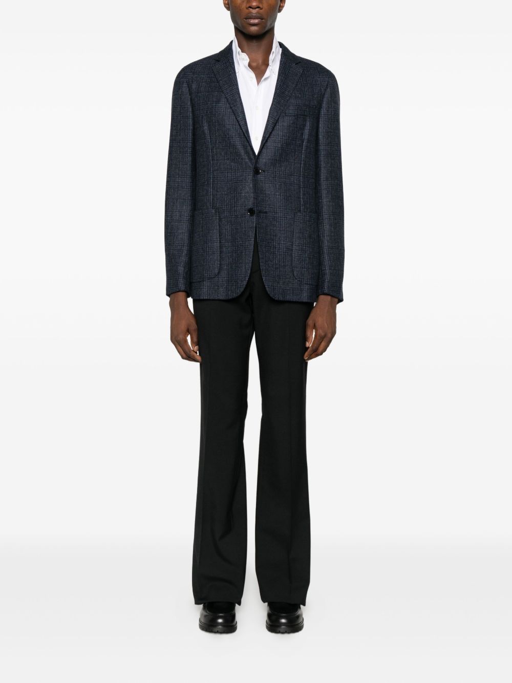 Ermenegildo Zegna 254707A2 giacca tartan blu uomo