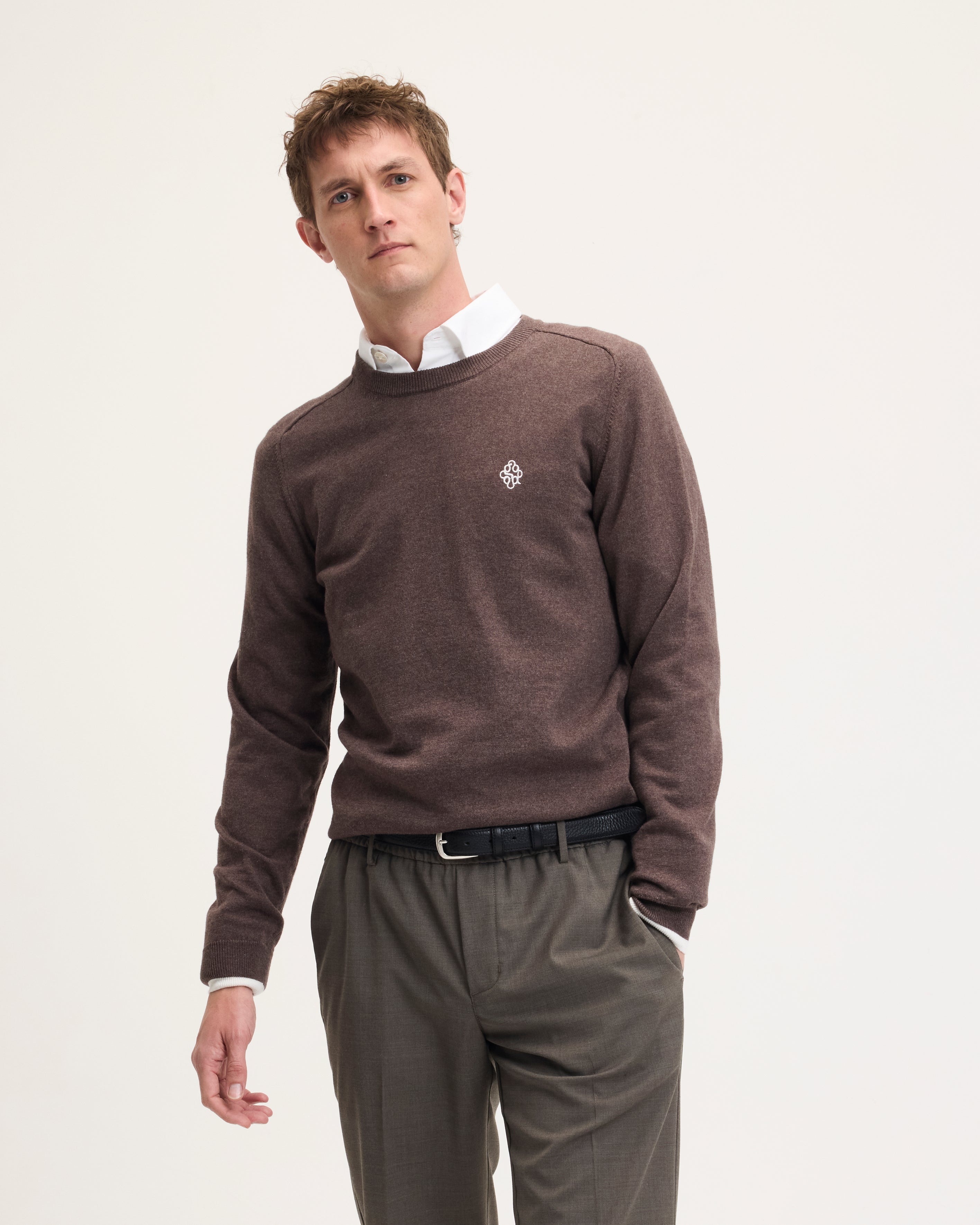 GOODPEOPLE Kanvas maglione beige melange in misto lana