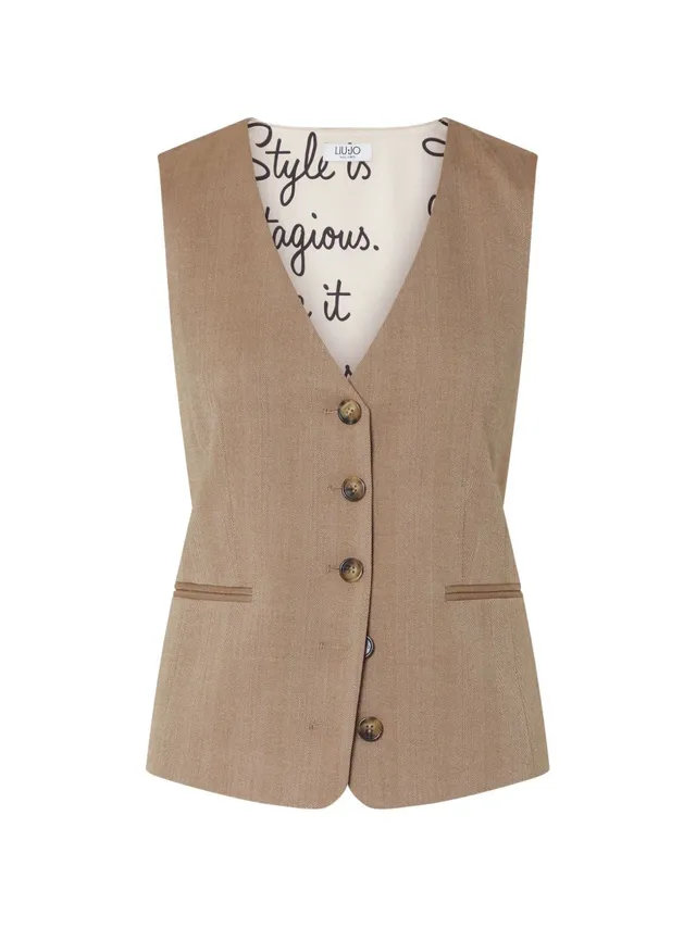 Liu Jo White WF6213T732A gilet camel
