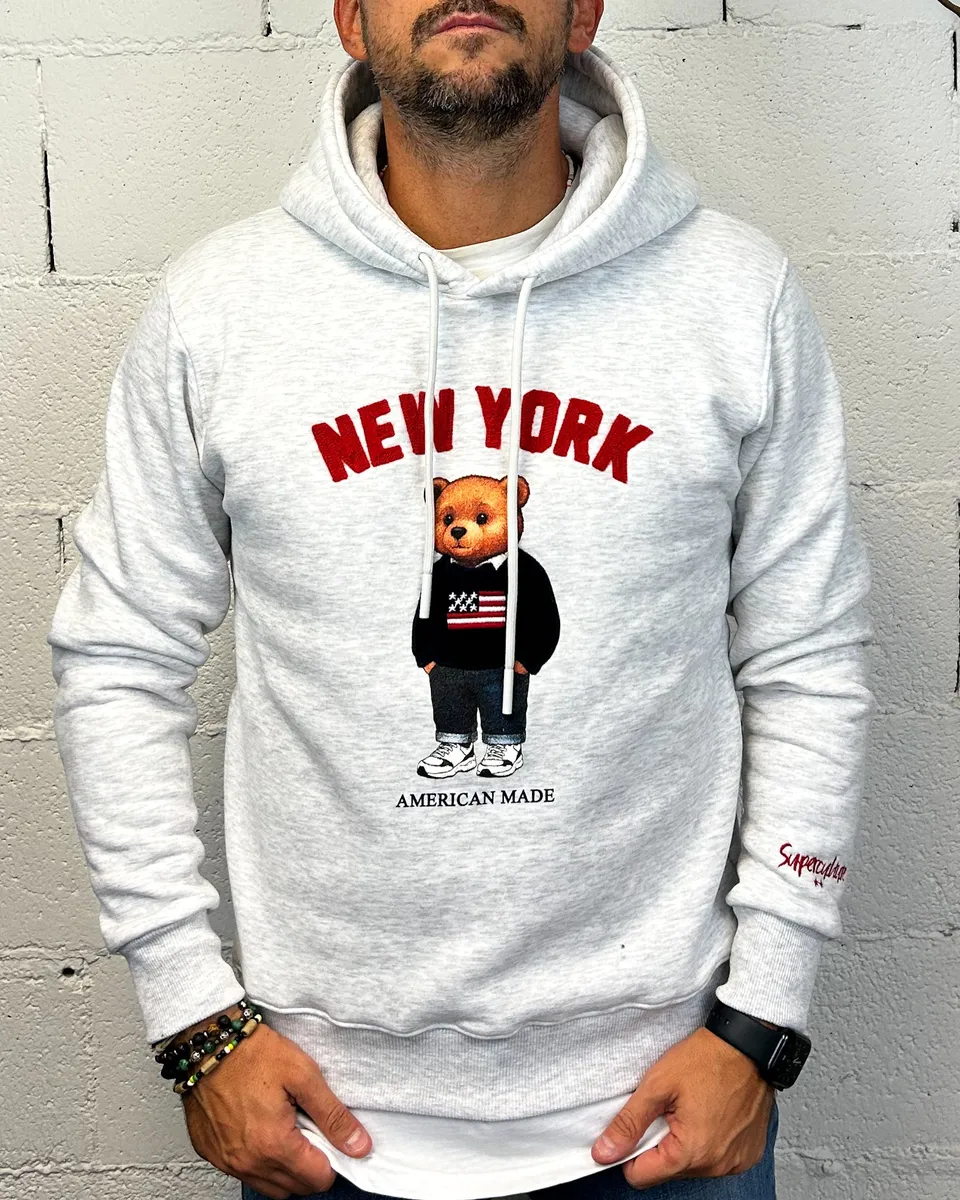 ONLYONE SUPERCULTURE New York felpa grigio ink vestibilità regolare