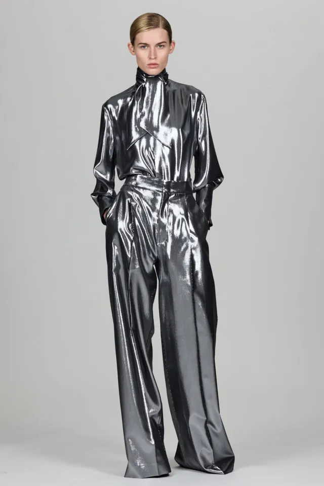 Sa Su Phi Bogart pantaloni larghi in lurex metallizzato