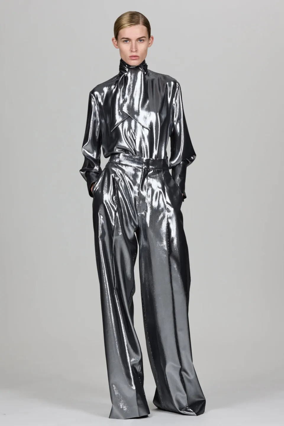 Sa Su Phi Bogart pantaloni larghi in lurex metallizzato