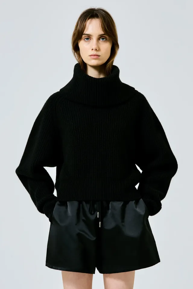 Sa Su Phi maglione collo alto coste nero 38
