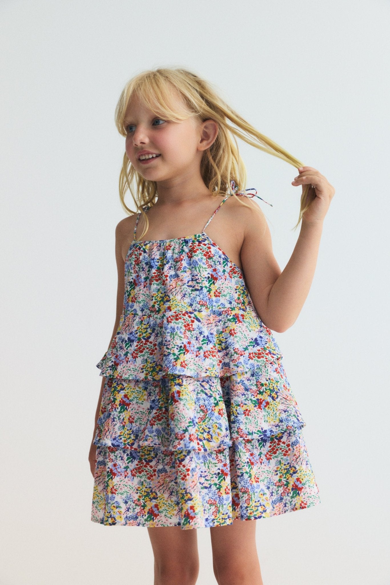 The New Society Verbena Dress vestito bambina fiori cotone