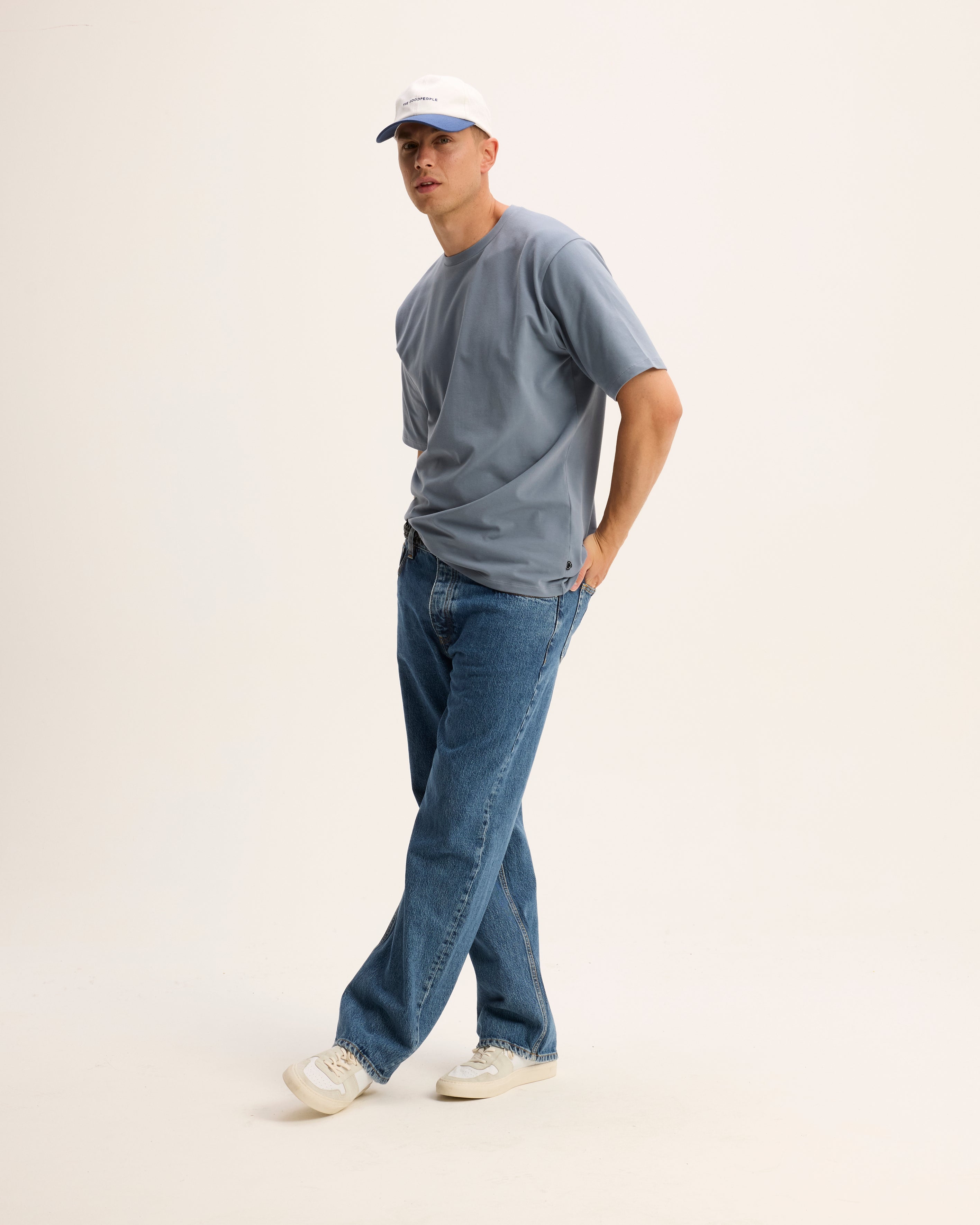 GOODPEOPLE Ted t-shirt cotone blu medio