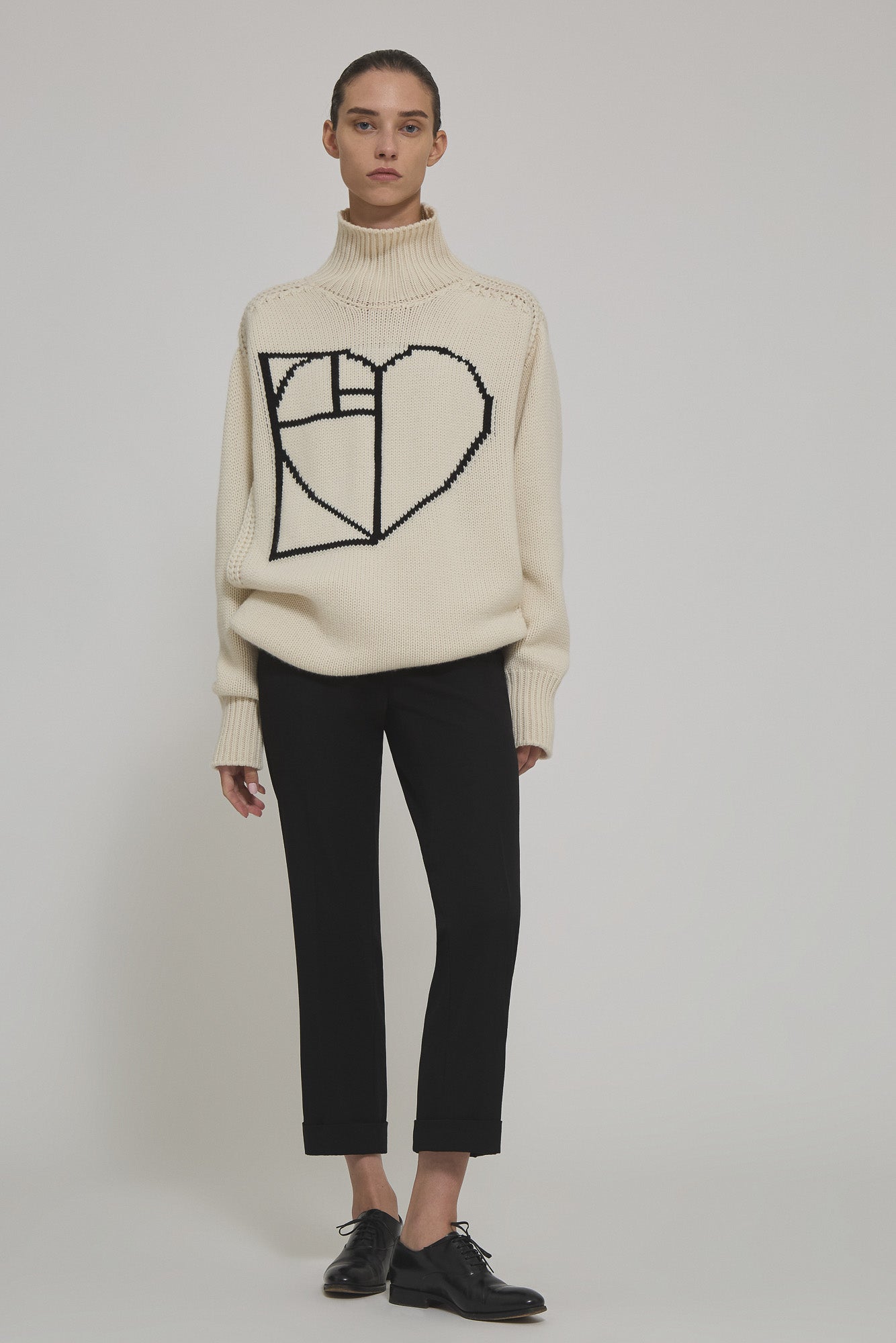 Sa Su Phi Giovanna abito cashmere avorio collo alto