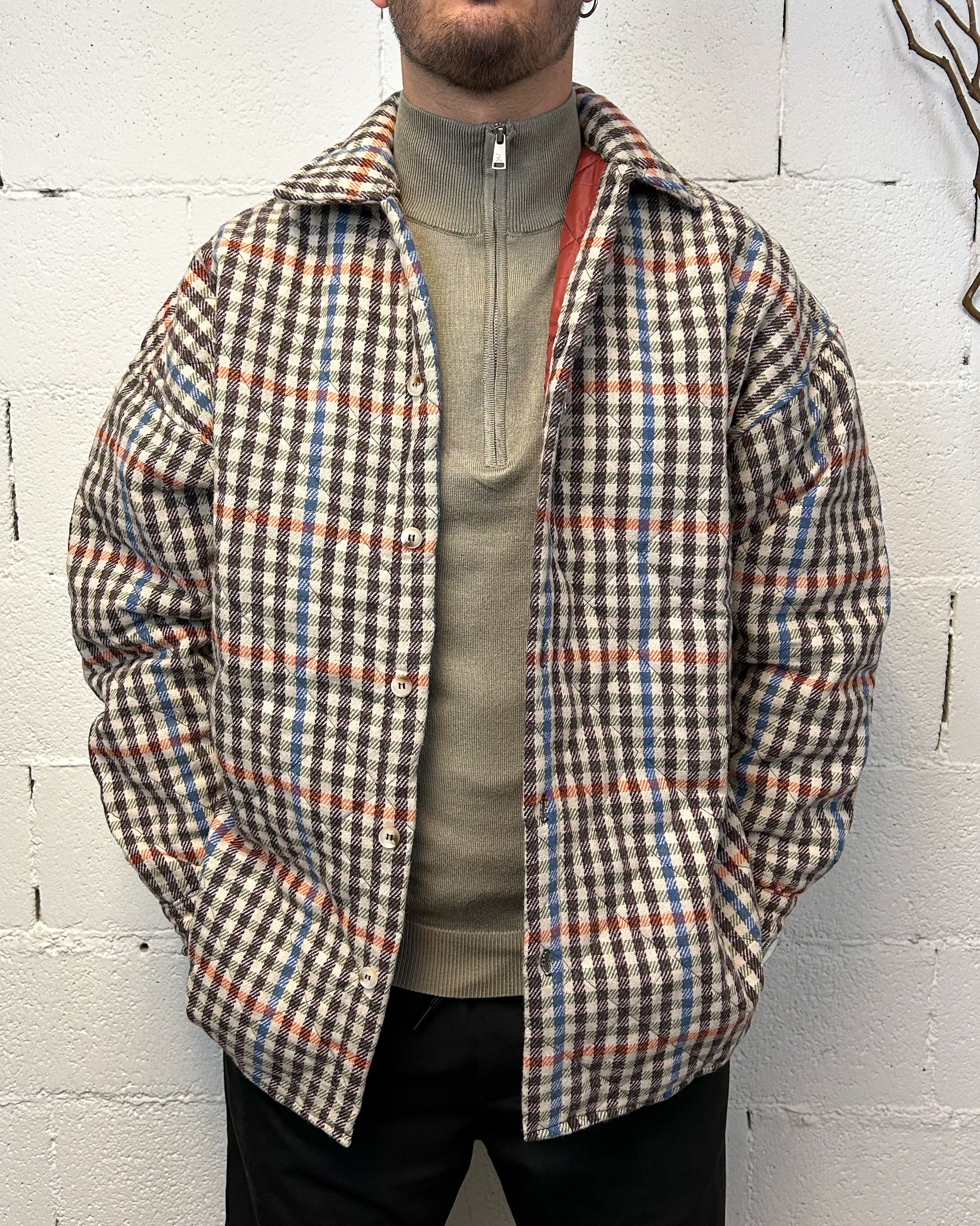 DUCA Check giubbotto camicia oversize marrone quadri