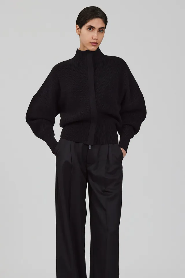 Sa Su Phi Minerva cardigan cashmere nero zip