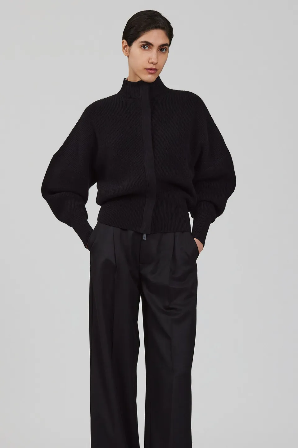 Sa Su Phi Minerva cardigan cashmere nero zip