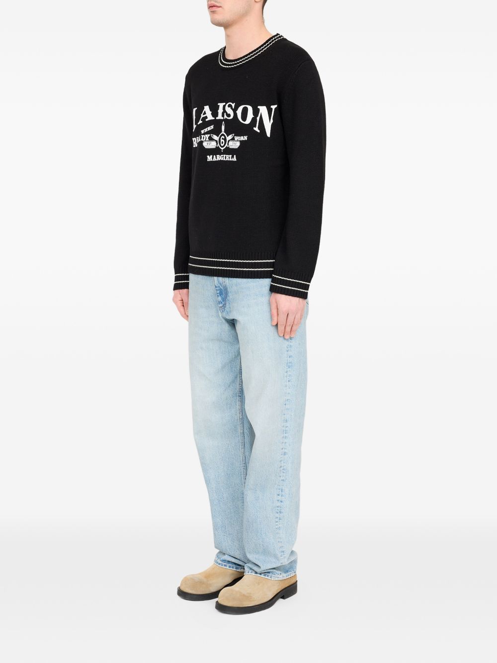 MM6 Maison Margiela SH0HL0046 maglia nera uomo