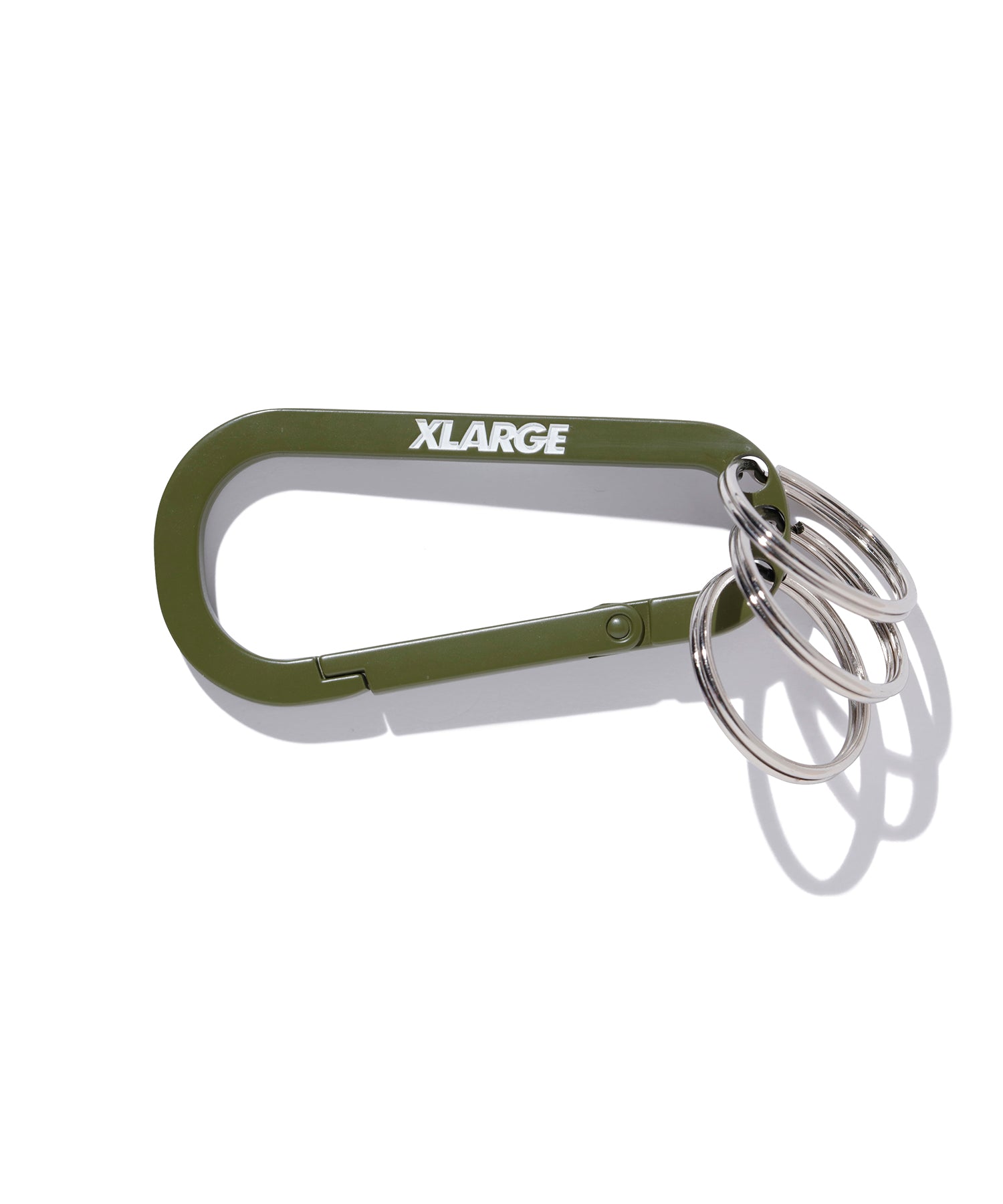X-Large Slanted Logo portachiavi moschettone nero