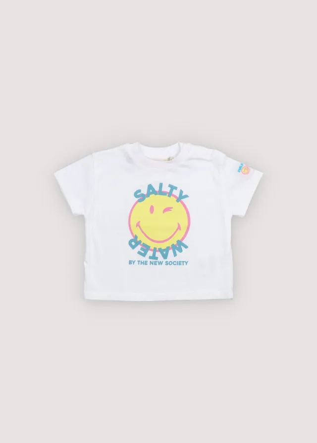 The New Society SmileyWorld Baby T-shirt Salty Water cotone