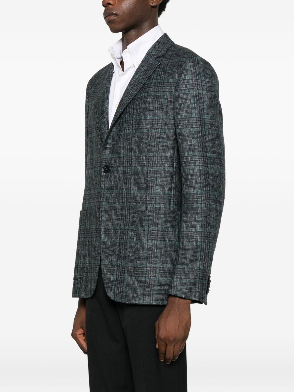 Ermenegildo Zegna 254707A2 giacca uomo verde tartan