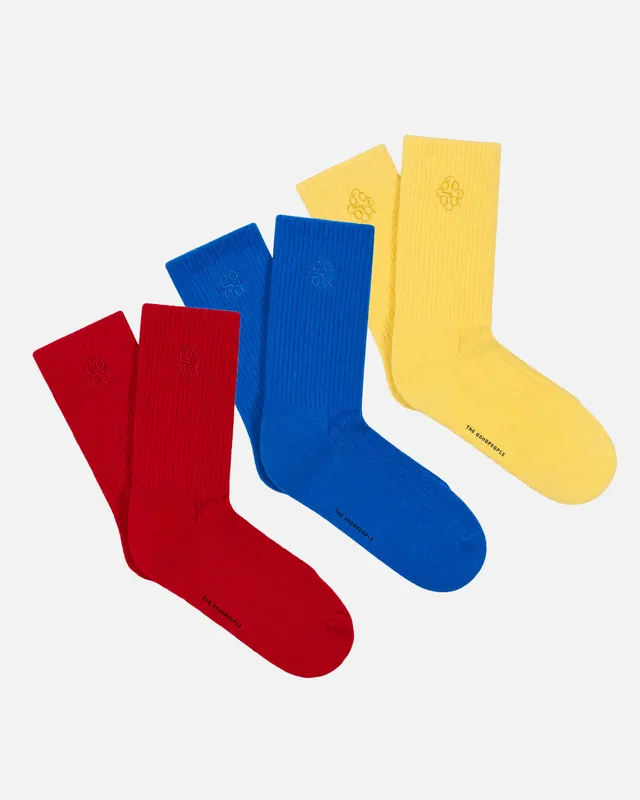 GOODPEOPLE Signature Calzini Cotone 3 Paia Colori