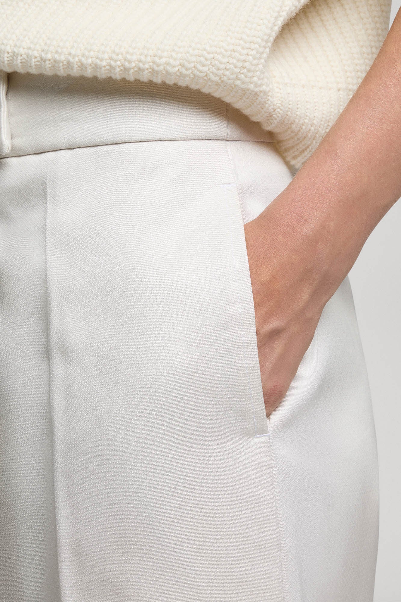Sa Su Phi Andrea pantalone dritto avorio lana seta