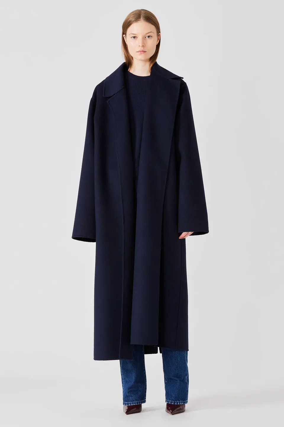 Sa Su Phi Caroline cappotto lungo double cashmere blu