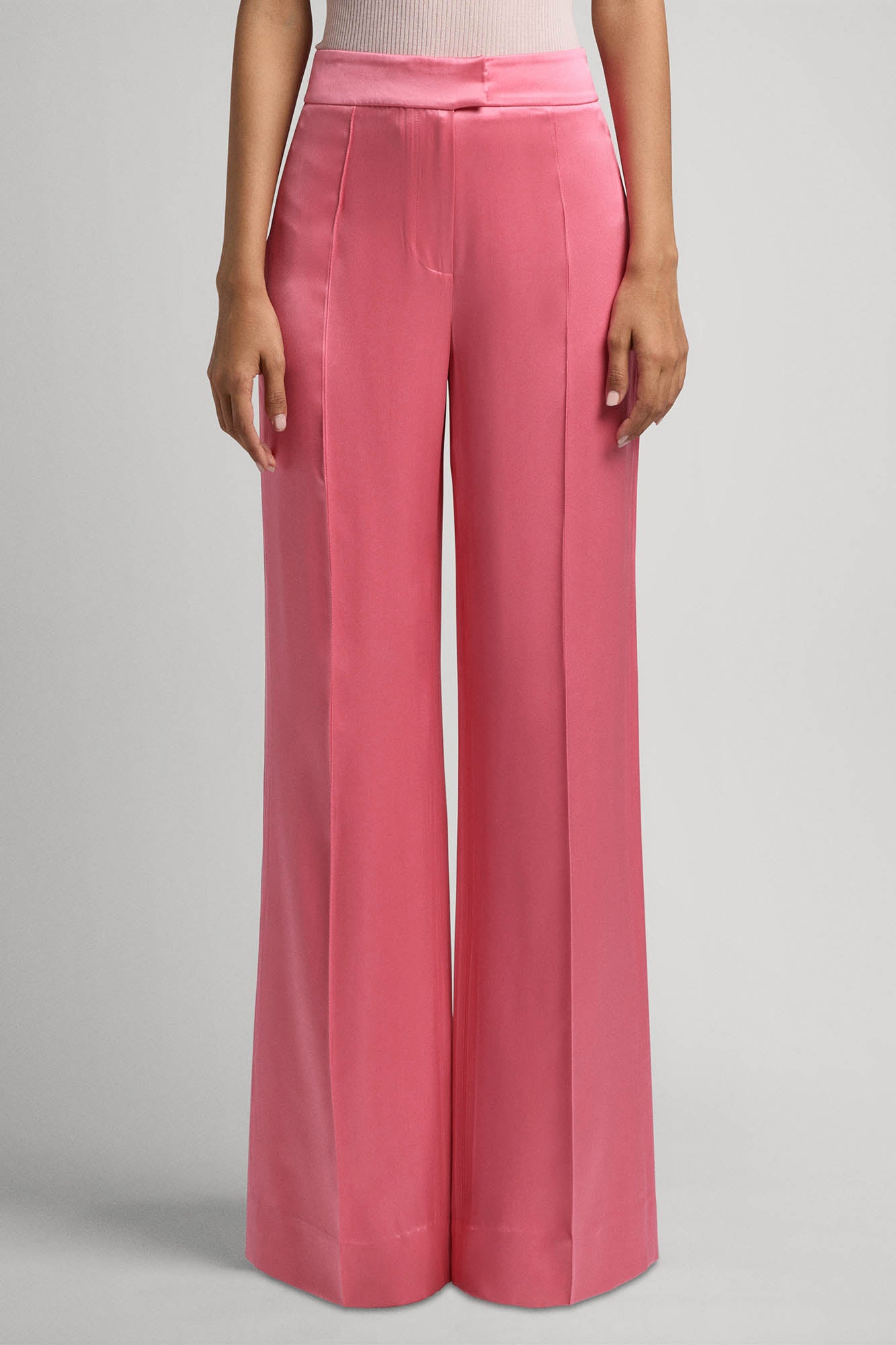Sa Su Phi Andrea Pantaloni Dritti Rosa Peonia Satin