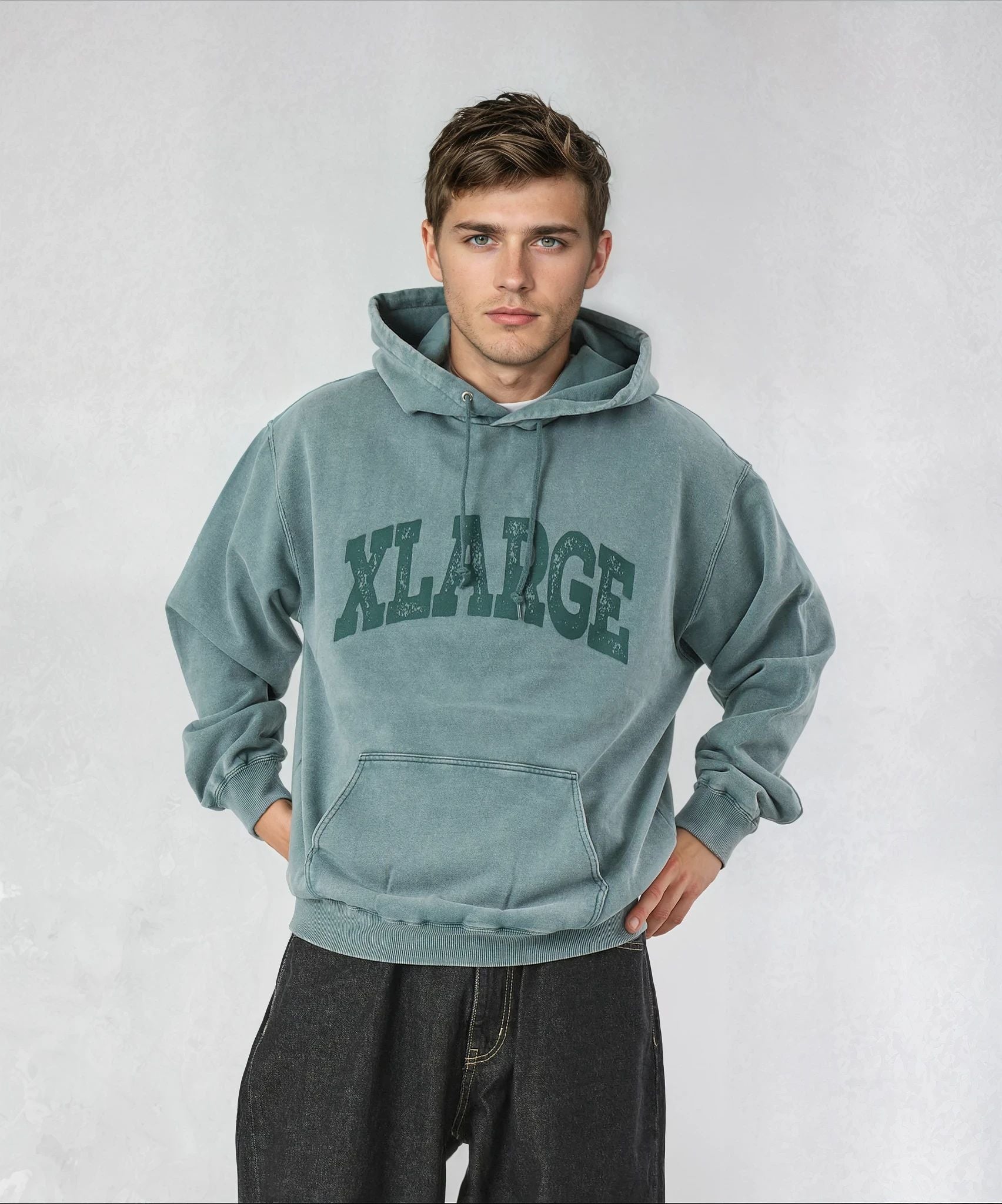 X-Large Collage Logo felpa cappuccio cotone