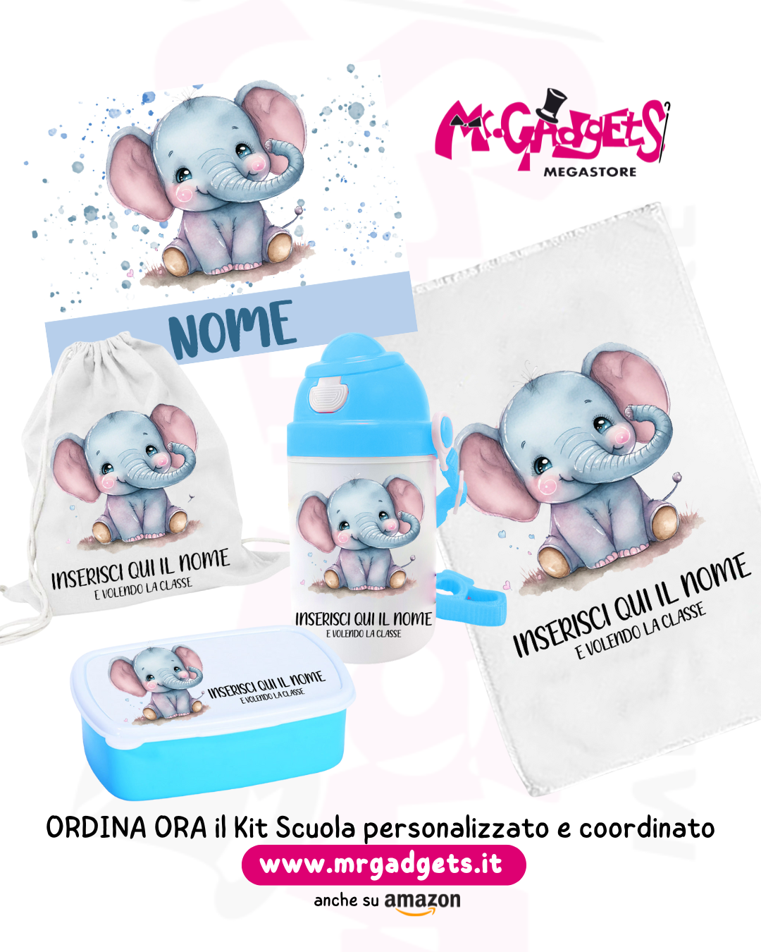 Mr Gadgets Elefante kit scuola coordinato