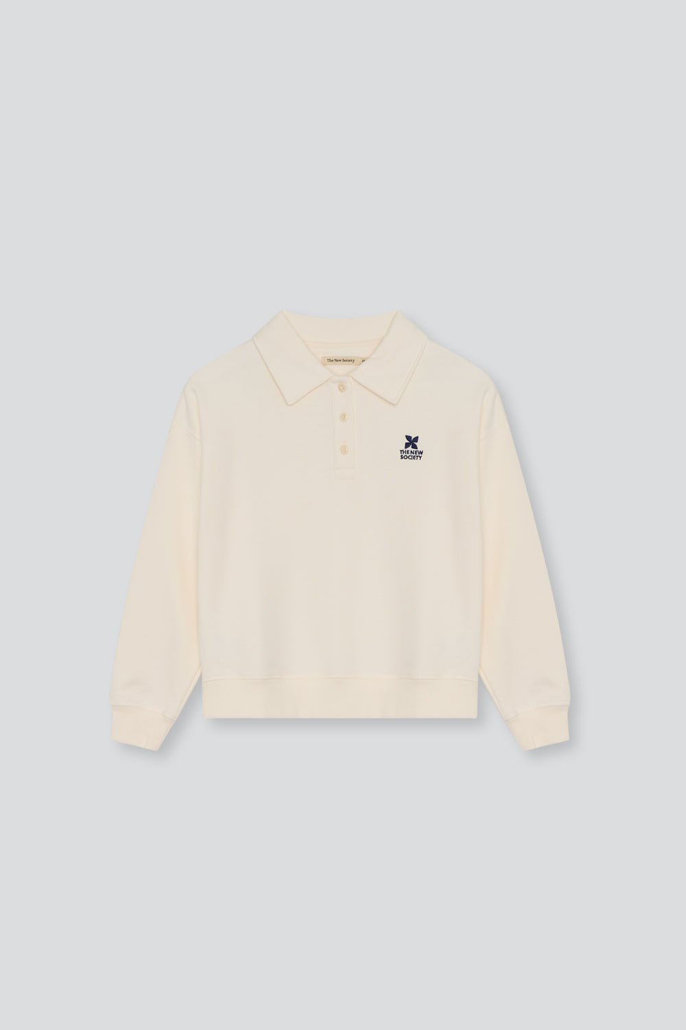 The New Society Logo Teen polo ragazzo ecru cotone