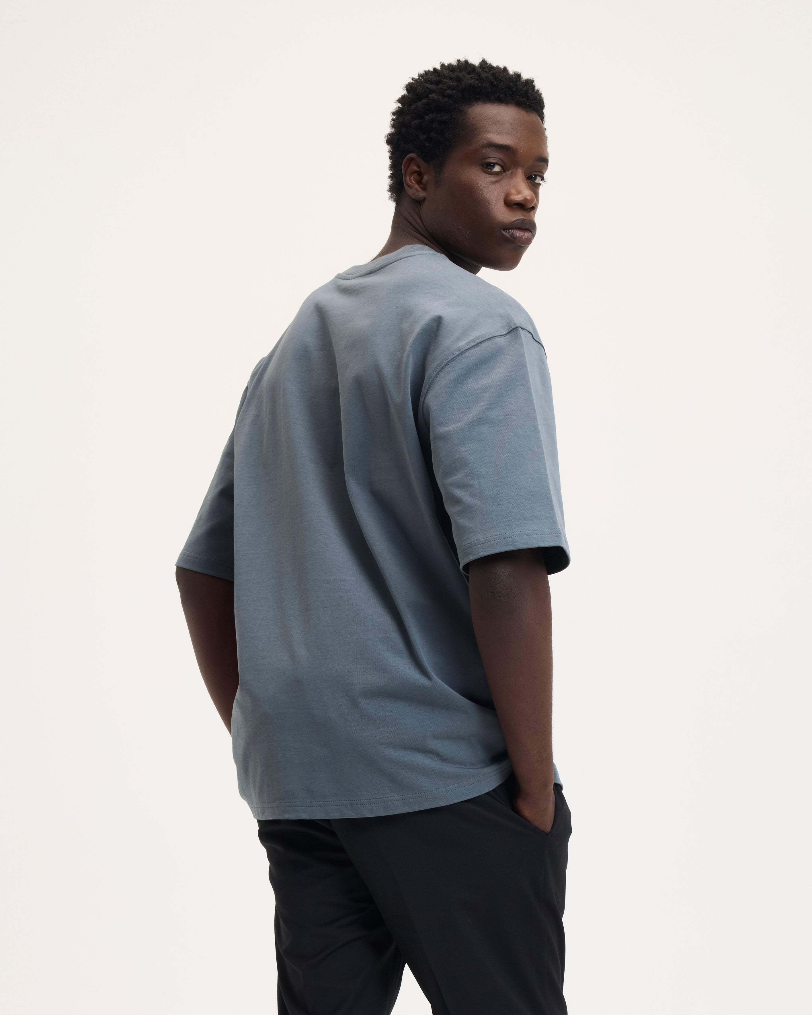 Goodpeople Thomas t-shirt verde ricamo cotone loose