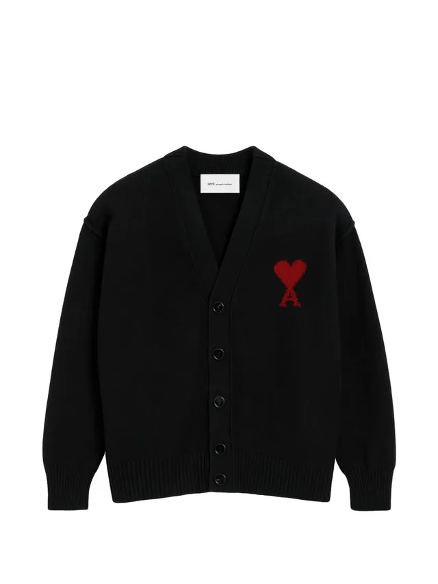 Ami Ami de Coeur UKC367018 cardigan nero lana merino