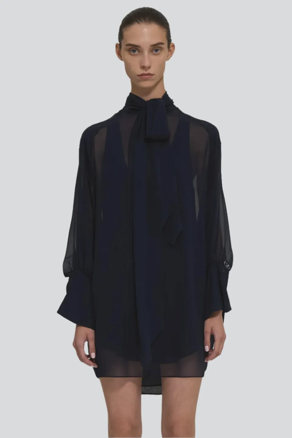 Sa Su Phi Andrea abito georgette blu navy