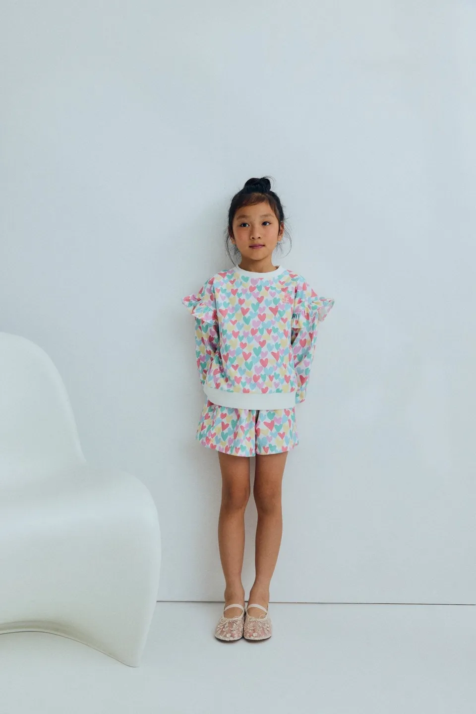 THE NEW SOCIETY Anis shorts bambina cuori multicolor