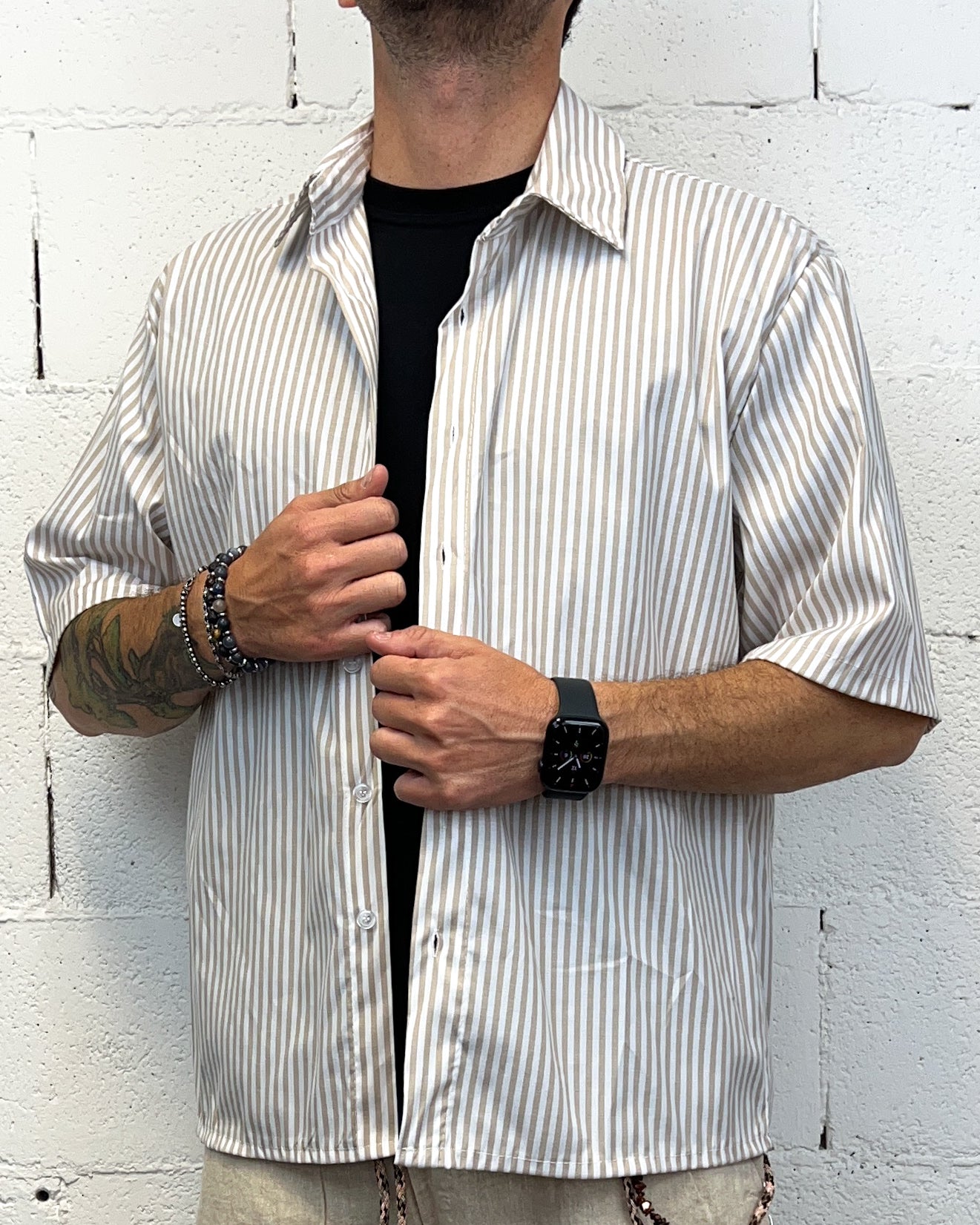 ONLYONE CHROY Sailor camicia over beige vestibilità regolare
