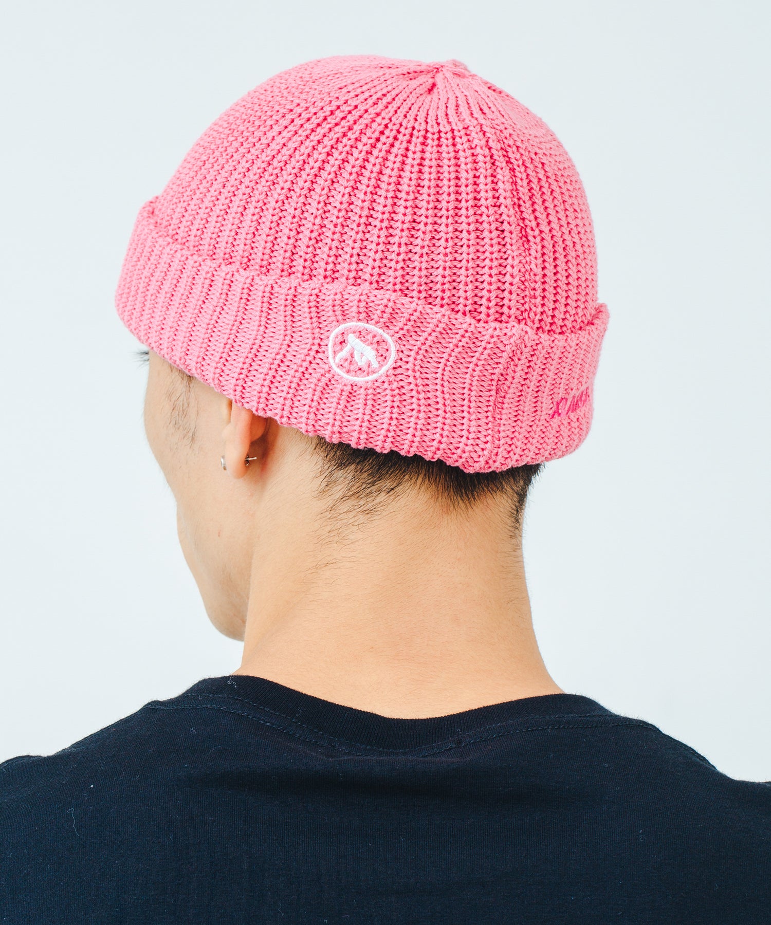 X-Large Logo Short Length Beanie cuffia nera cotone