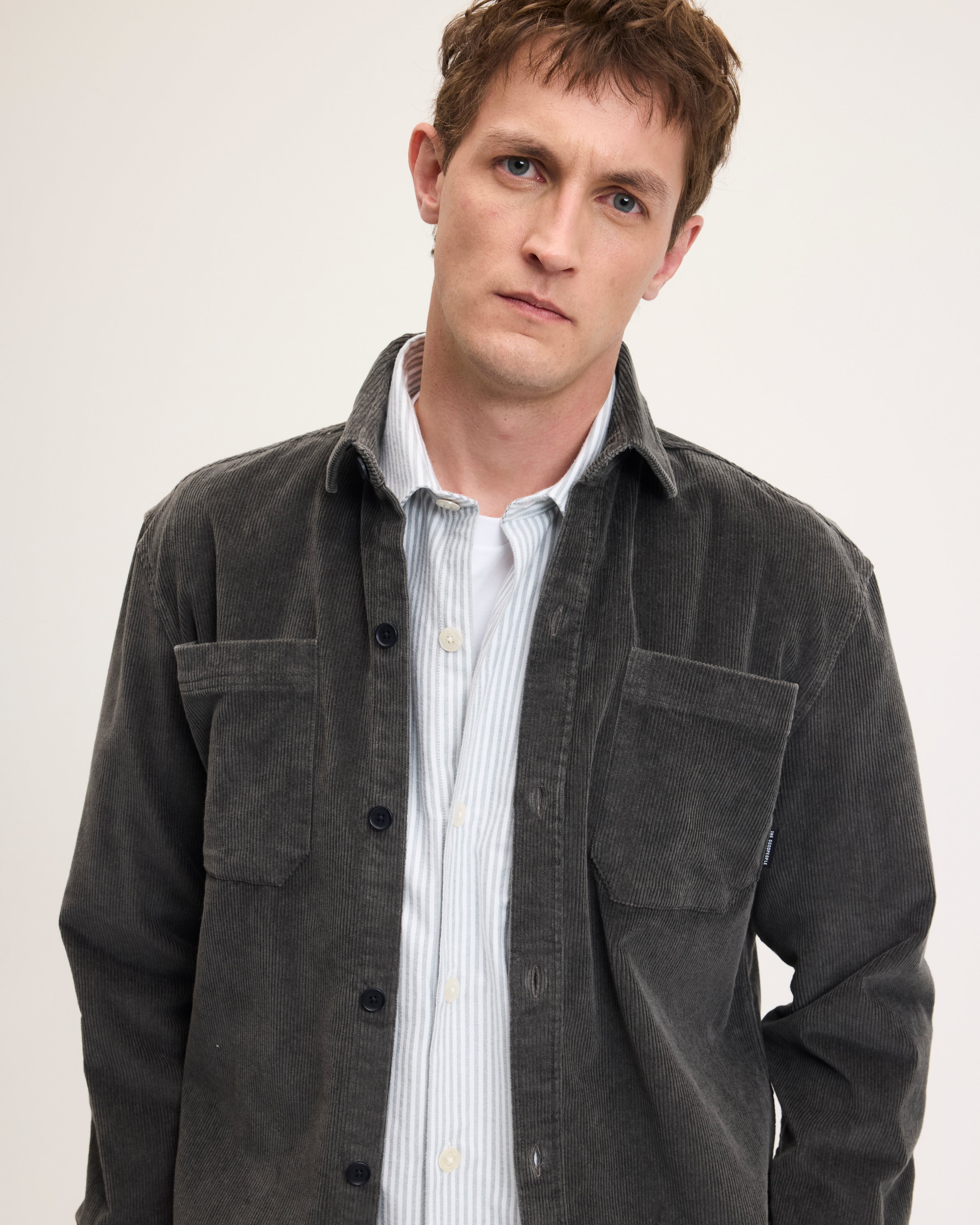 GOODPEOPLE Snewy camicia velluto Antracite calda