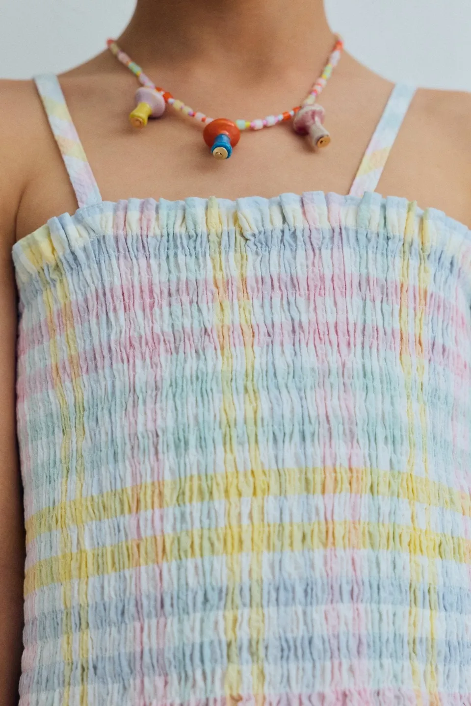 The New Society Mallow Top Mallow Check seersucker