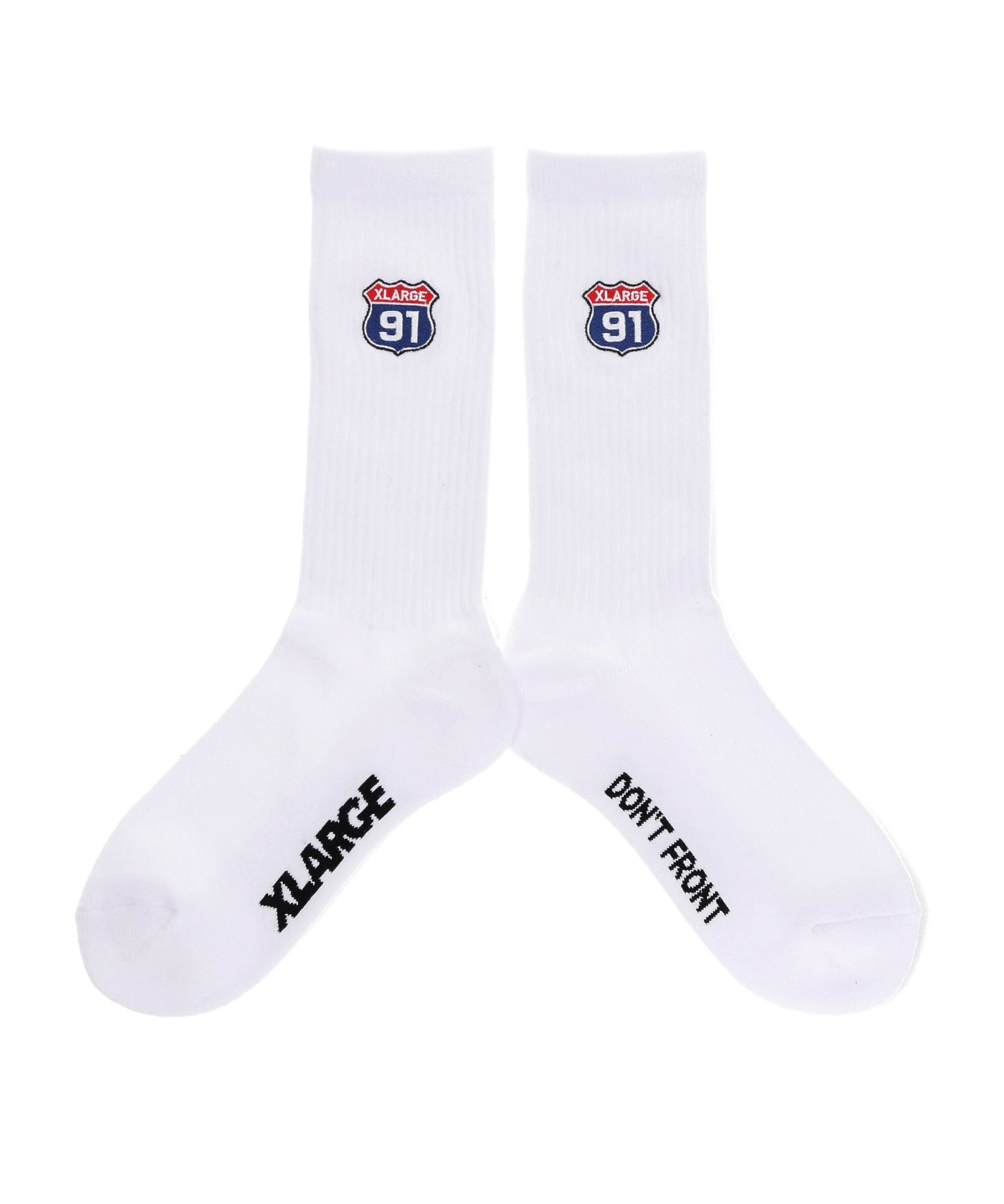 X-Large XL 91 Embroidered Socks calzini neri cotone