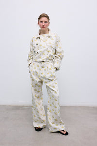 The New Society Mimosa Woman Jacket giacca denim fiori cotone