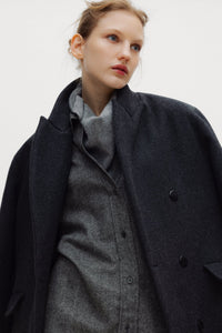 The New Society Elan Cappotto Donna Grigio Antracite Lana