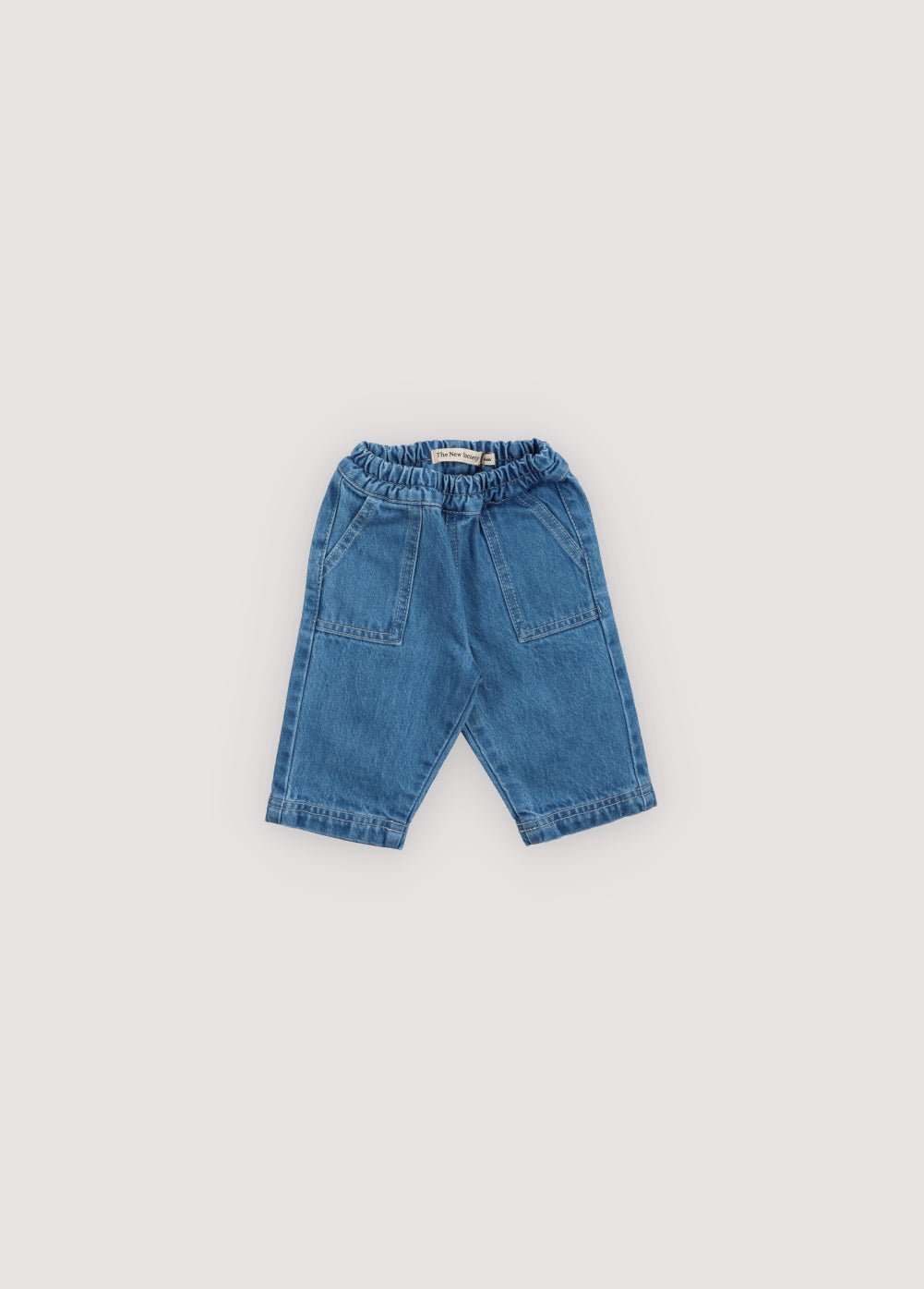 The New Society Meganisi Baby Pant pantaloni denim blu cotone