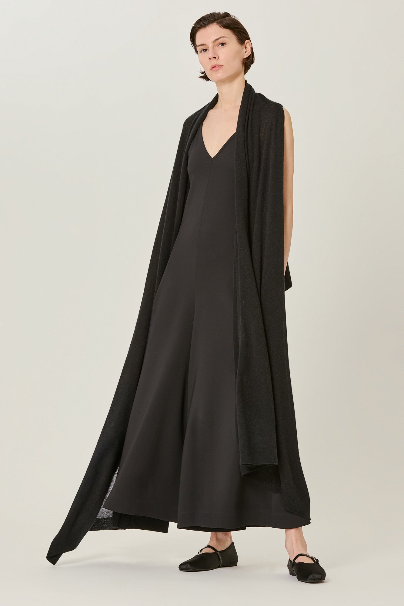 Sa Su Phi Poncho Cardigan Lungo Cashmere Nero Taglia Unica