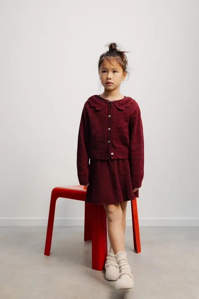 The New Society Luma Cardigan cardigan bordeaux cashmere
