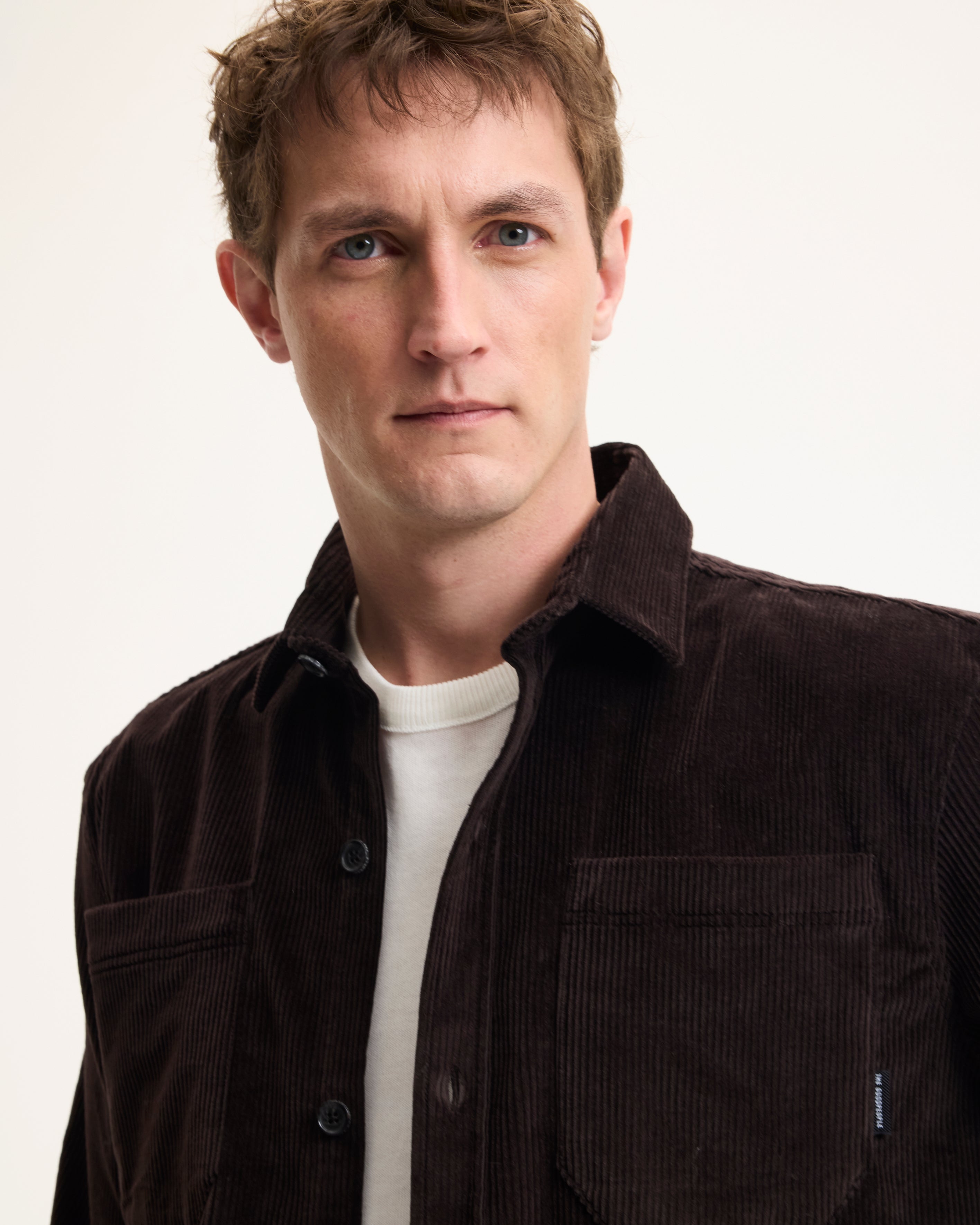 Goodpeople Snewy camicia velluto marrone cioccolato