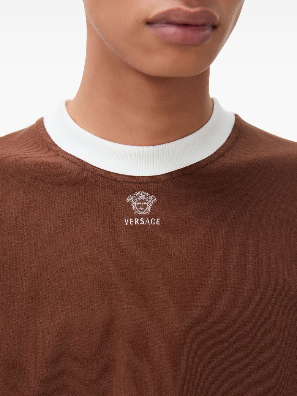 Versace 1024824 t-shirt moka white uomo
