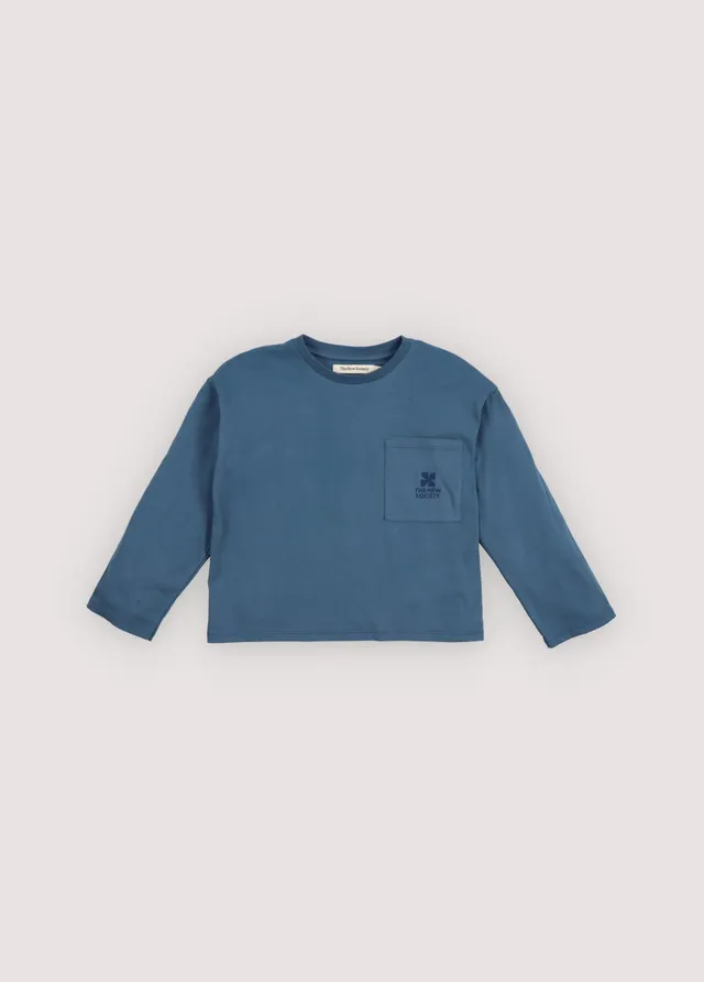 The New Society TNS Logo maglia manica lunga Void Blue cotone