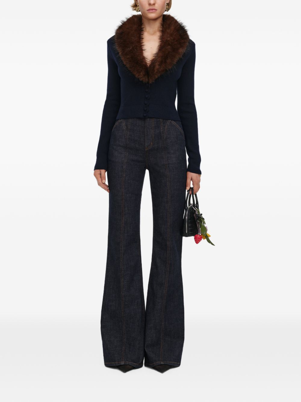 Self-Portrait AW26-148CA cardigan blu navy donna