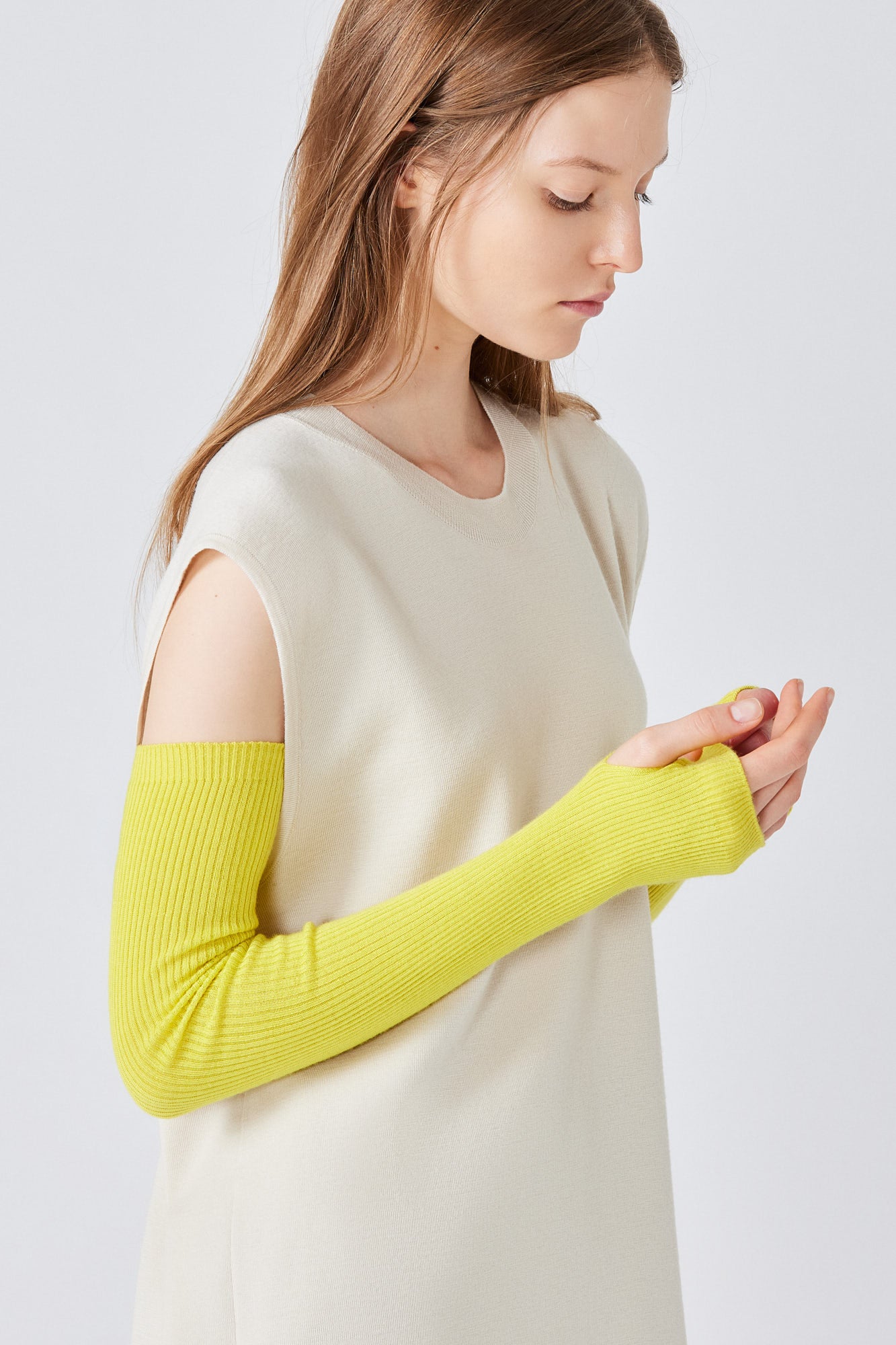 Sa Su Phi Cash Silk guanti cashmere seta gialli U