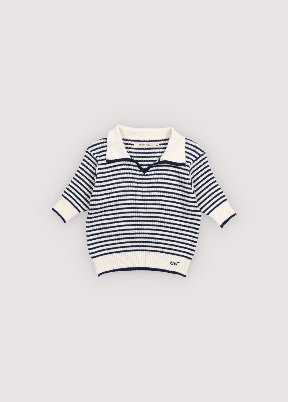 The New Society Azalea polo bambina cotone righe blu