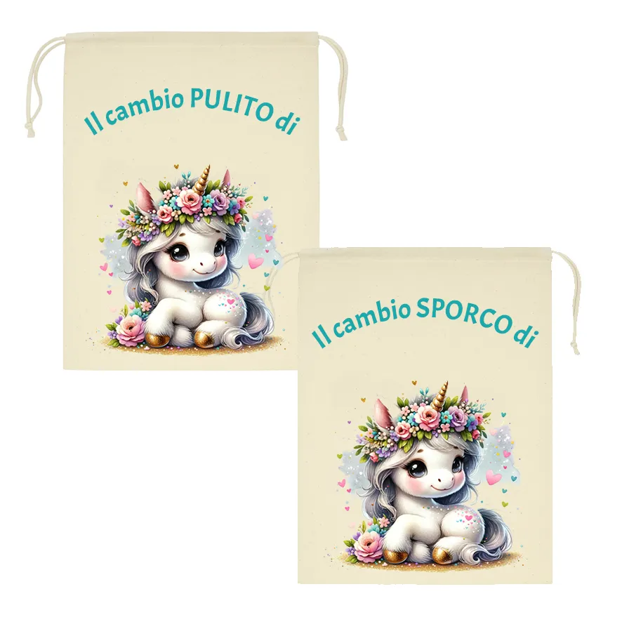 Mr. Gadgets Unicorno sacchetto sporco pulito M 20x30 cm