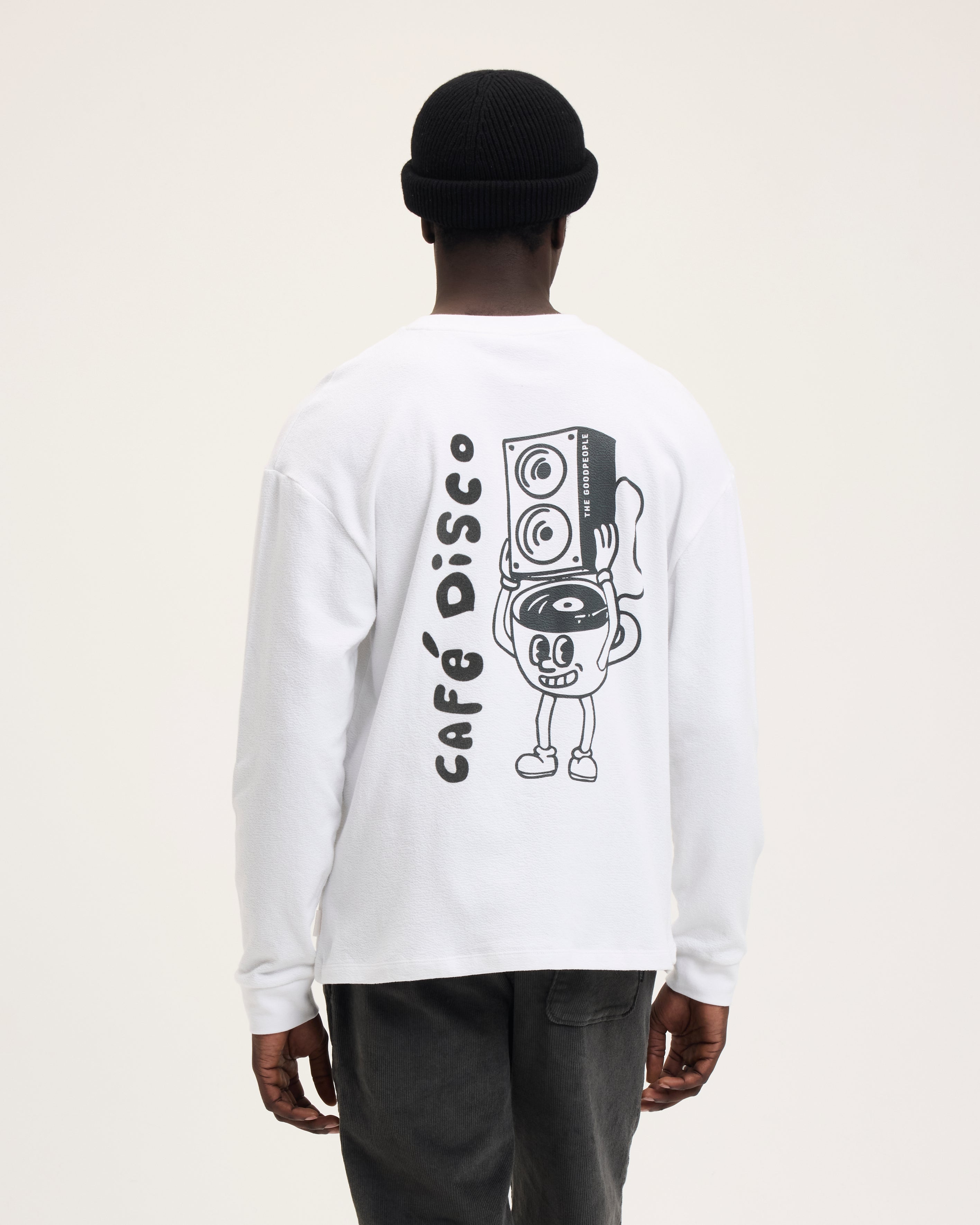 GOODPEOPLE Tapir maglietta manica lunga bianca cotone organico
